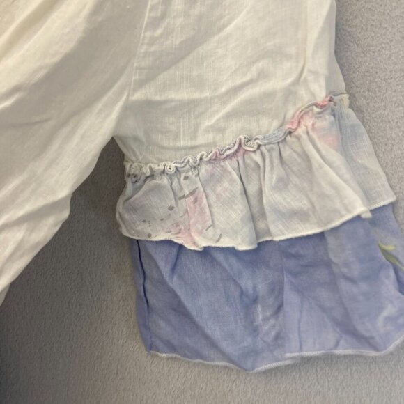 Hester & Orchard Floral Off Shoulder Top Small S Colorful Linen Blend Butterfly - Picture 9 of 10